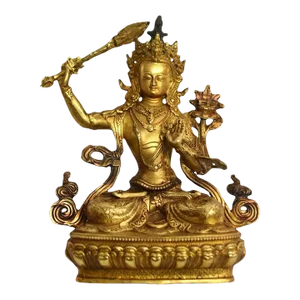 Gilt Bronze Manjushree Tibetan Buddha