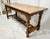 Antique Hand Cut Rustic Farm Work Table Console For Sale - Image 4 of 9