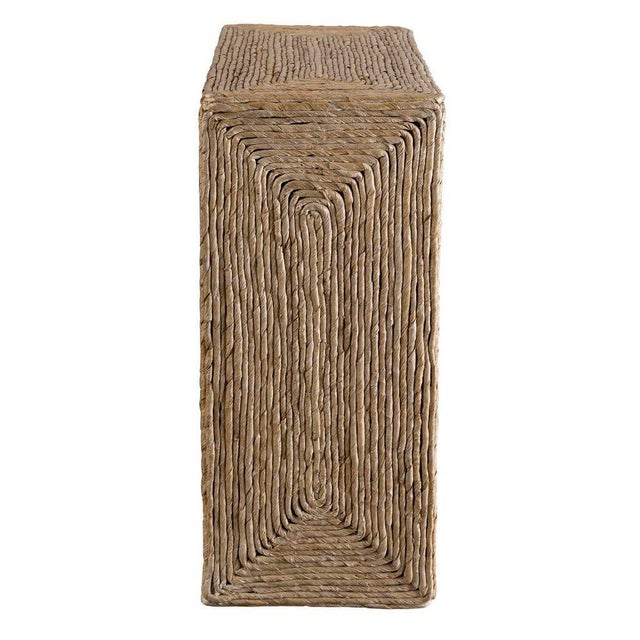 Contemporary Banana Leaf Narrow Cube Side Table For Sale - Image 3 of 4