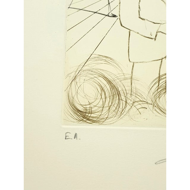 Salvador Dali, Alexander Fleming, Hand Signed Engraving, 1970 For Sale - Image 3 of 7