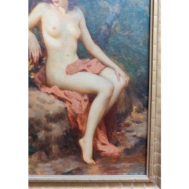 Early 20th Century 20th Century Oil Painting of a Nude Redhead by Joseph Tomanek For Sale - Image 5 of 12