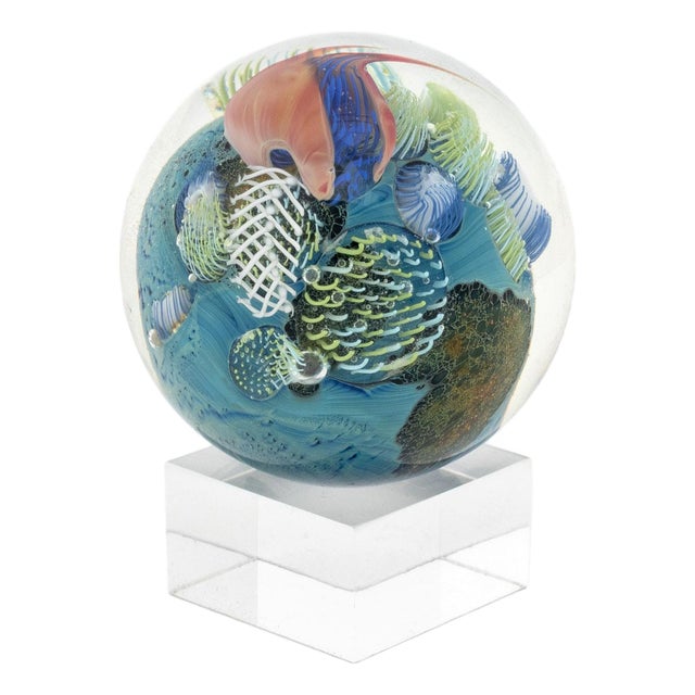 John Simpson "Planet" Art Glass Paperweight, 2018 For Sale
