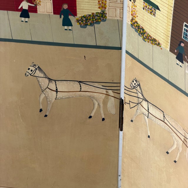 Hand Painted Antique Folk Art Screen by Sandi Wickersham Resnick For Sale - Image 10 of 11