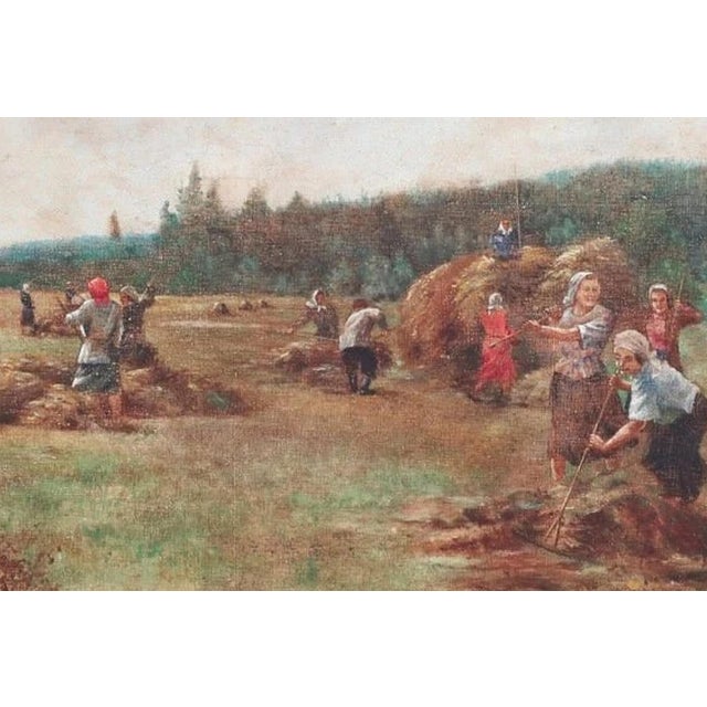 Harvest Wheat Fields Collective Farm Soviet Art Ukrainian Artist Sviridov (Copy) 80-120 1950s For Sale - Image 4 of 6
