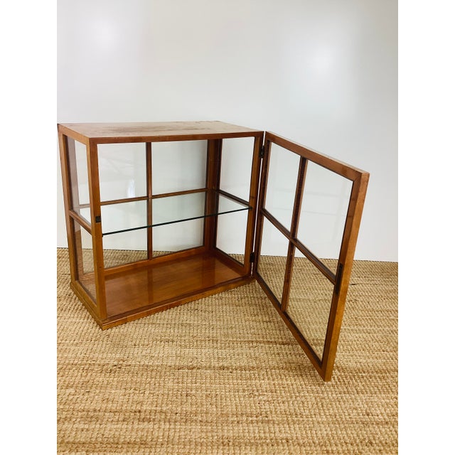 Wood Vintage 1940s Wood & Glass Table Top Display Case Cabinet / Shelf For Sale - Image 7 of 14