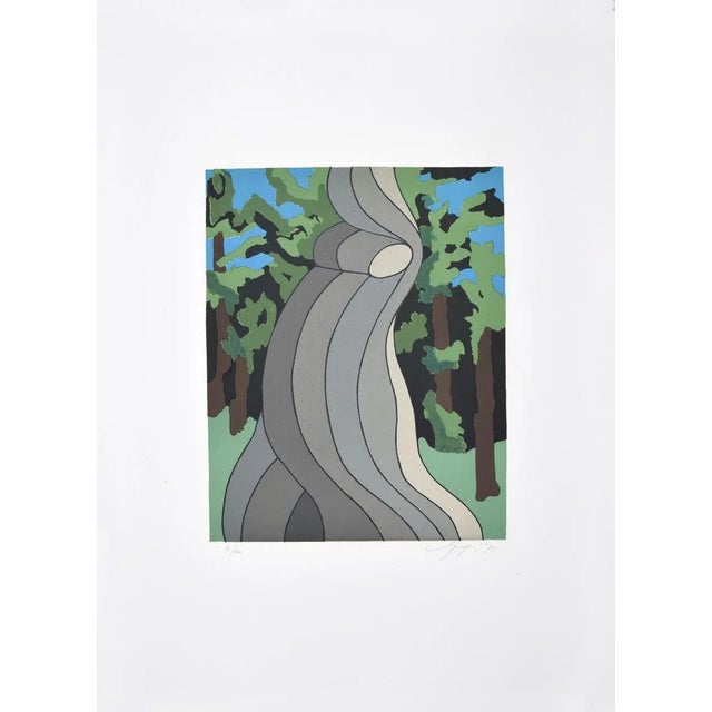 Abstract Composition is an original mixed colored serigraph realized by Amintore Fanfani in 1972. Hand-signed and dated on...