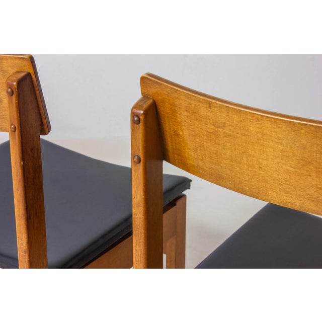 Abstracta Dining Chairs in Beech by Jos de Mey for Van den Berghe-Pauvers, Belgium, 1960s, Set of 6 For Sale - Image 9 of 14
