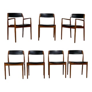 Set of 7 Mid-Century Teak Danish Dining Chairs After Niels Otto Moller 1960s For Sale