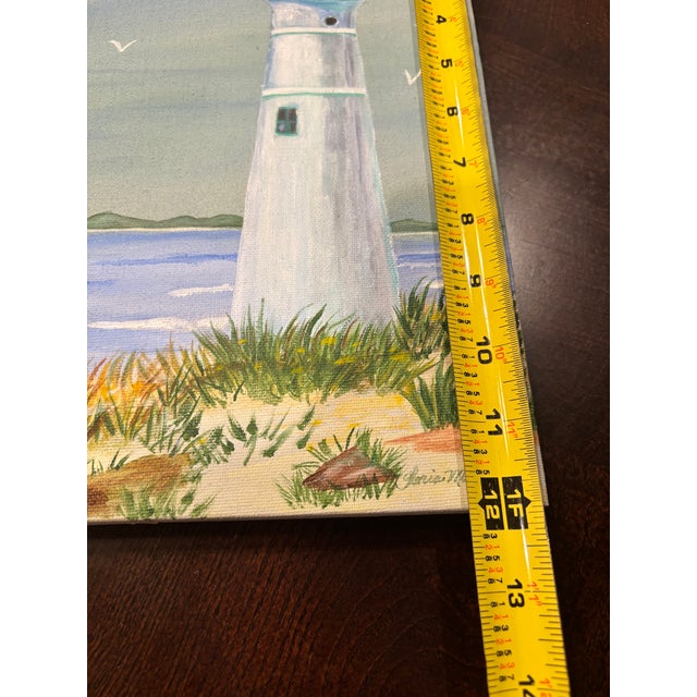 2010s Original Coastal Lighthouse Painting on Canvas For Sale - Image 5 of 7