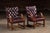 Traditional Late 20th Century Pair of Tufted Leather Square-Back Dining Chairs in Oxblood For Sale - Image 3 of 17
