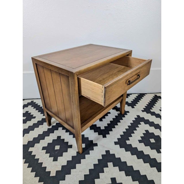 Brown 1960s Meridian Collection Single Drawer Nightstand by Drexel For Sale - Image 8 of 10