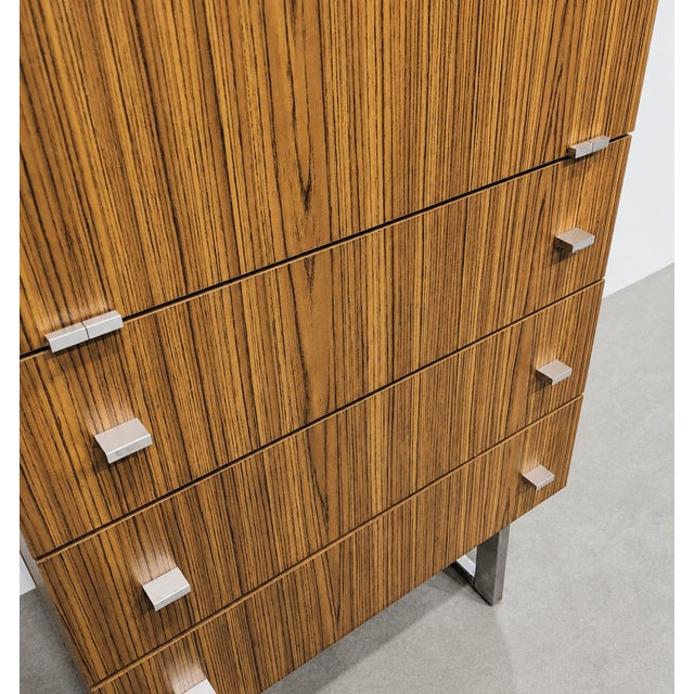 Wood Mid-Century Highboard with Bar and Writing Desk, 1960s For Sale - Image 7 of 8