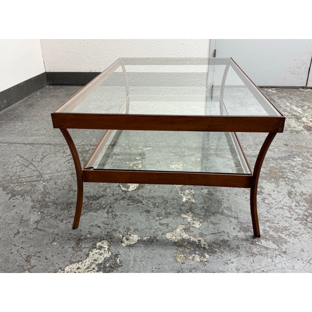 Crate & Barrel Crate & Barrel Luna Two-Tier Glass Coffee Table For Sale - Image 4 of 12