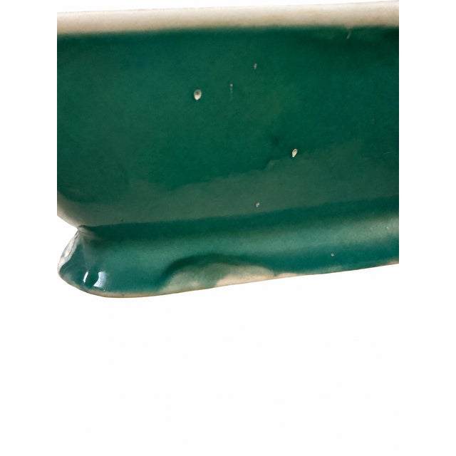 Vintage Blue Ceramic Oversized Pedestal Soap Dish For Sale - Image 4 of 6