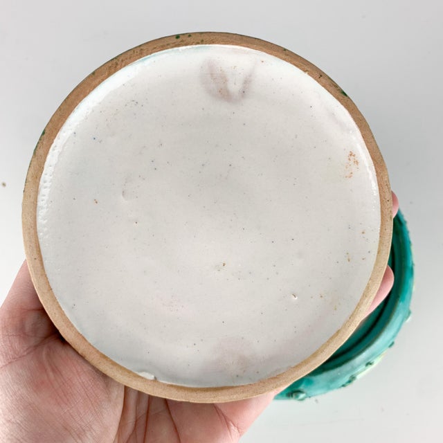 Vintage Lidded Ceramic Italy Bowl Jar Lidded Italian Pottery Floral Trinket Dish For Sale - Image 11 of 12