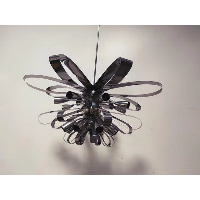 Metal Vintage Space Age Ceiling Lamp For Sale - Image 7 of 9