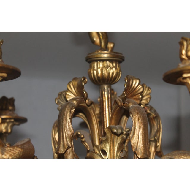 C1810 Gilt & Gold Bronze British Candelabra/ Centerpiece For Sale - Image 4 of 11
