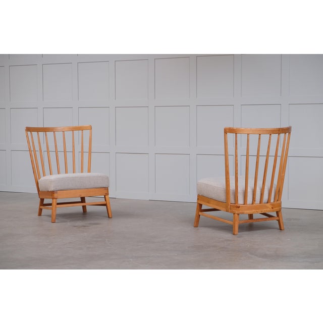 Set of Scandinavian Modern Pine Lounge Chairs, 1950s For Sale - Image 12 of 14