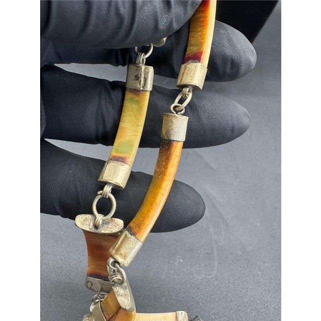 1960s African Wild Warthog Tusk Necklace For Sale - Image 12 of 16