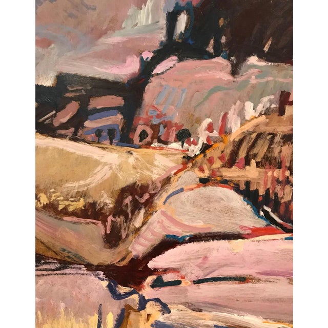 1980s Jean Krillé, Landscape as Far as the Eye Can See, No. 6, Oil on Wood For Sale - Image 5 of 7