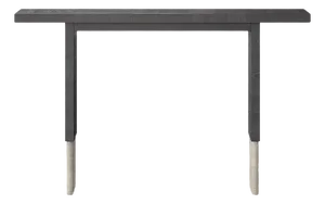 Roma Minimalistic Console in Black Oak and Light Beigetravertine by Ultramobili