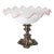 19th Century German 12 Loth Silver White and Pink Glass Centerpiece Compote For Sale