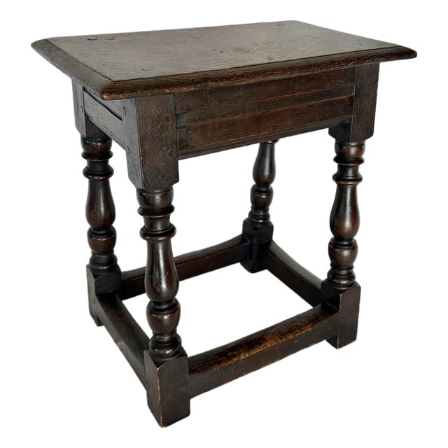18th Century English Oak Joint Stool For Sale