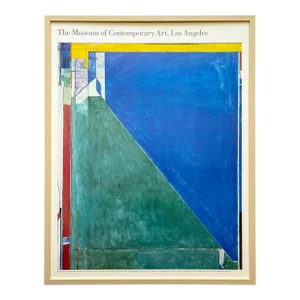 Richard Diebenkorn Vintage 1986 Abstract Expressionist Lithograph Print Framed Large Exhibition Poster " Ocean Park No. 140 " 1985