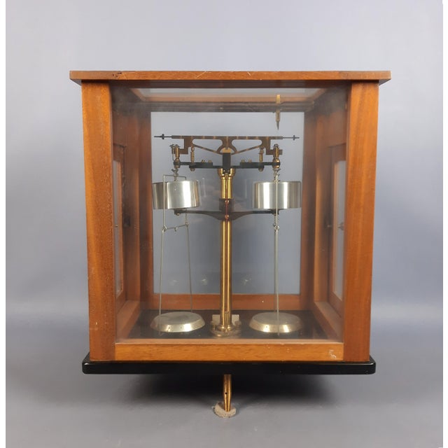 Antique Wooden Glass Pharmacy Scales, 1890s For Sale - Image 4 of 18
