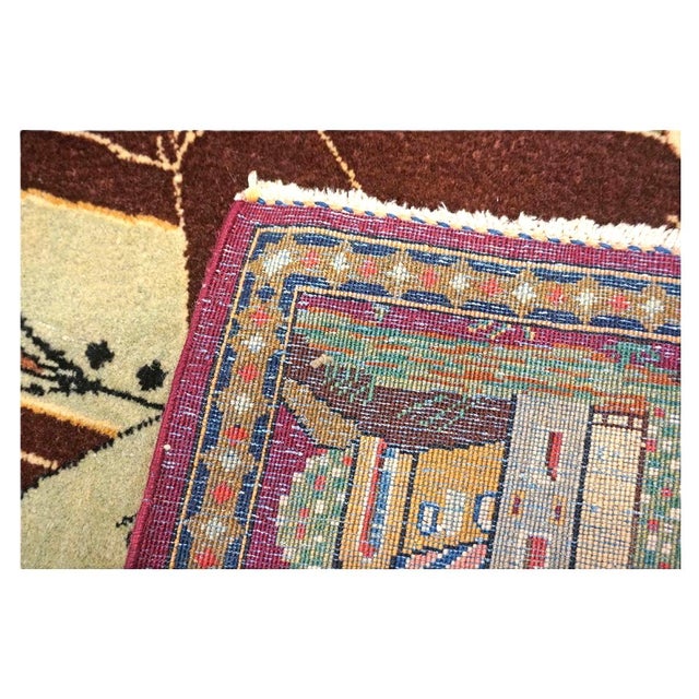 Antique Persian Kashan Wool 4X7 Multicolor Handmade Pictorial Area Rug #9900881 For Sale - Image 14 of 16