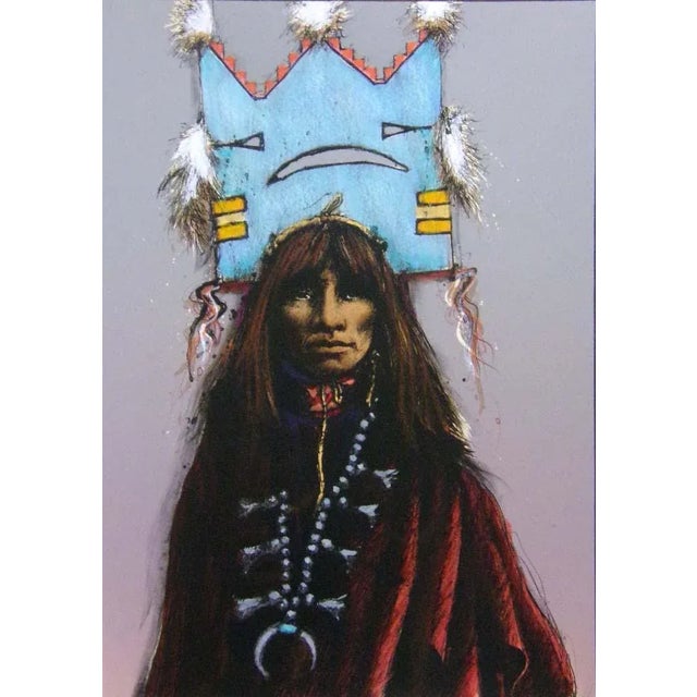 "Tablita Woman II" Original Limited Edition Lithograph by Larry Fodor Hand signed, numbered & titled by the artist Image...