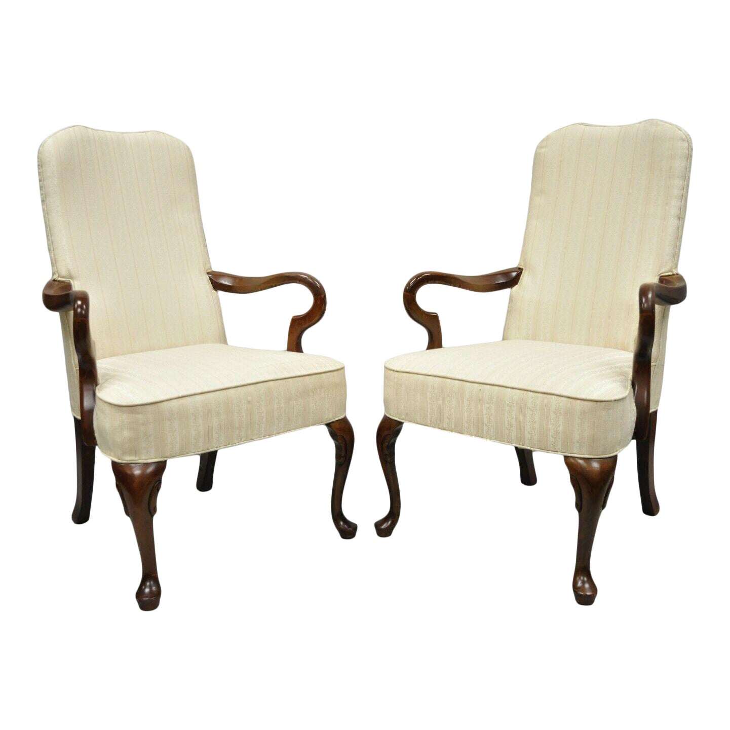 Late 20th Century Vintage Fairfield Cherry Wood Office Lounge Arm