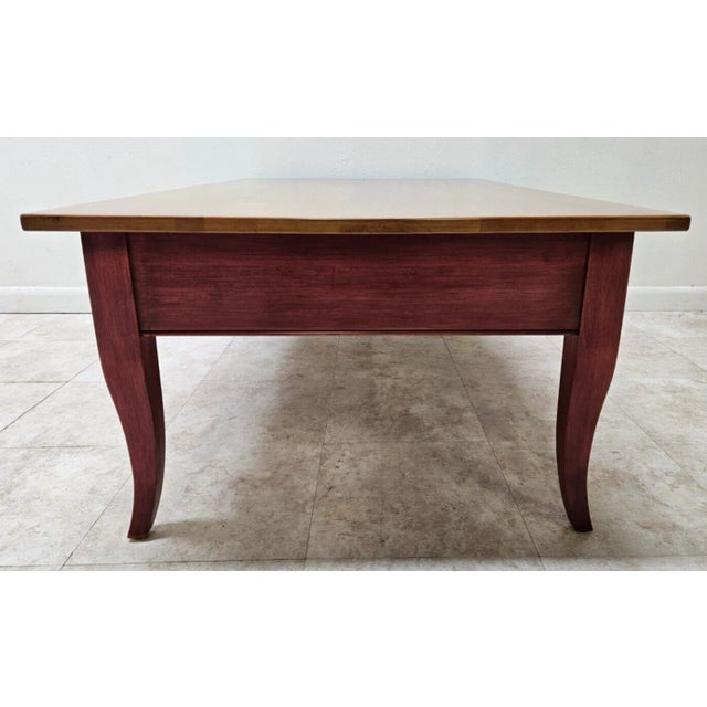 1990s Ethan Allen Country Colors Coffee Table Farmhouse One Drawer Finish 679 For Sale - Image 10 of 12