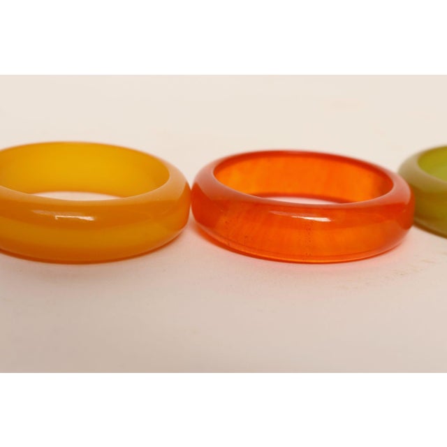 1930s Art Deco Multi-Color Bakelite Napkin Rings - Set of Six For Sale - Image 15 of 16
