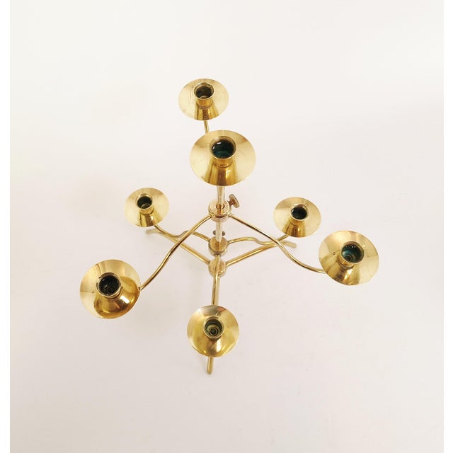 1950s Mid-Century Modern Swedish Brass Candelabra, 1950s For Sale - Image 5 of 10