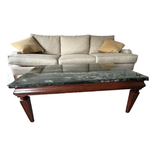 Mid Century Modern Marble & Cherrywood Coffee Table - Model 3162 For Sale