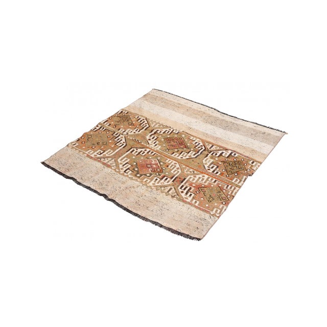 Handwoven vintage decorative kilim rug from Marash region of Turkey. Approximately 50-60 years old. In good condition....