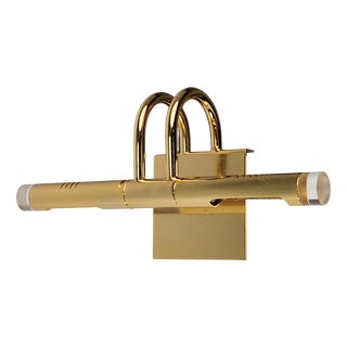 Regency Brass Acrylic Cabinet Lamp by Lumina, 1980s, Set of 3 For Sale