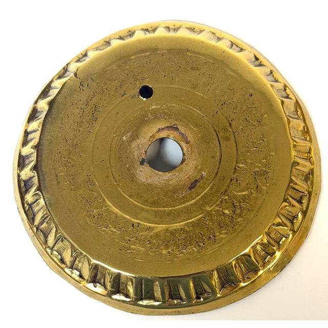 Gold Large Dutch Baroque Engraved & Pierced Brass Chamber Candlestick Ventilated Base For Sale - Image 8 of 18