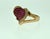 2 Carat Ruby and 0.75 Carat Diamond 18 Karat Rose Gold Heart Shape Ring For Sale - Image 4 of 8