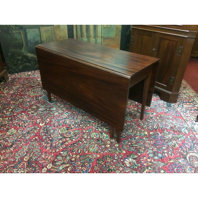 English Antique Drop Leaf Table, Dining Table Mahogany For Sale - Image 3 of 9