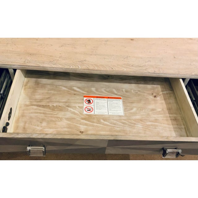 Gray Organic Modern Greige and Gray Wood Writing Desk For Sale - Image 8 of 9