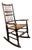 Antique Oak Spindle Back Rocking Chair with Rush Seat, 1900s For Sale