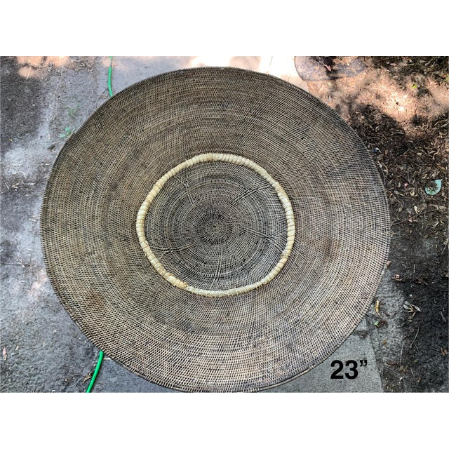 Textile Set of 4 Large Vintage Zambian Makenge Tree Root Baskets - 23" to 24" For Sale - Image 7 of 12