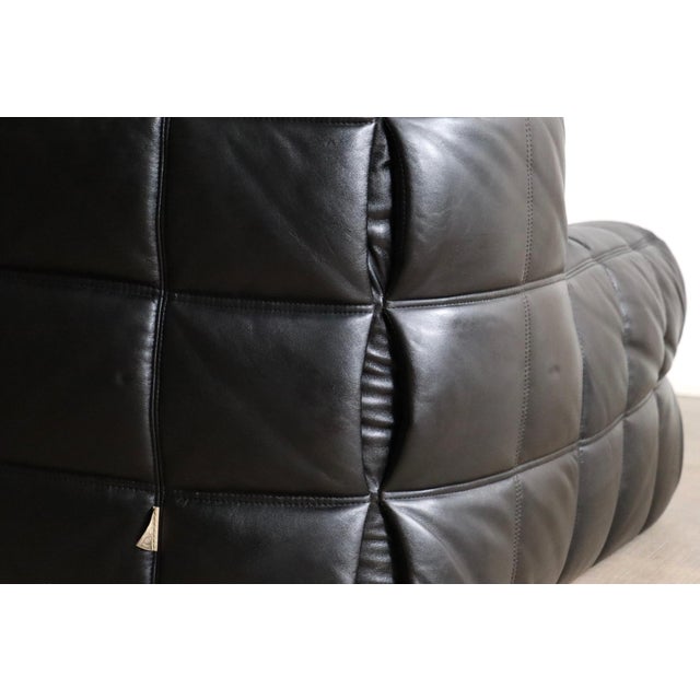 Kashima Three Seater Sofa in Black Leather by Michel Ducaroy for Ligne Roset, 1970s For Sale - Image 11 of 15