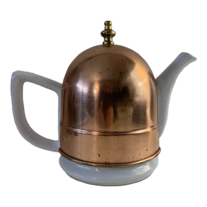 Vintage Ceramic Teapot Copper Tea Cosy