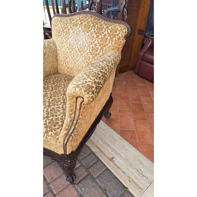 Louis XV English Lounge Chair in Mahogany For Sale - Image 3 of 7