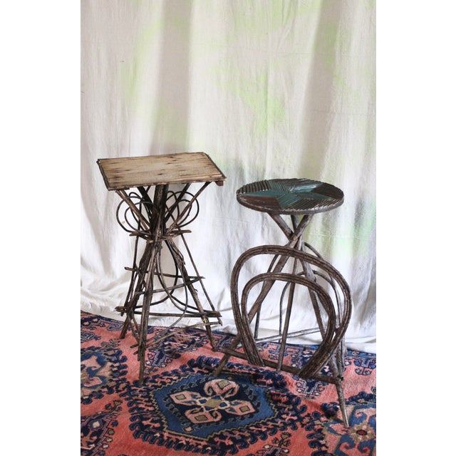 Early 20th Century Antique Looped Branch Adirondack Twig Table For Sale - Image 5 of 14