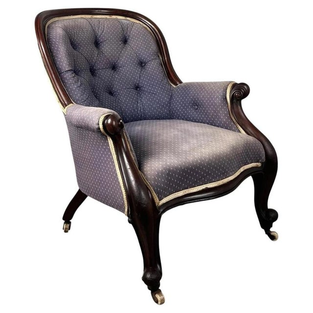 Antique Mahogany Button Back Chair, 1800s For Sale - Image 11 of 12