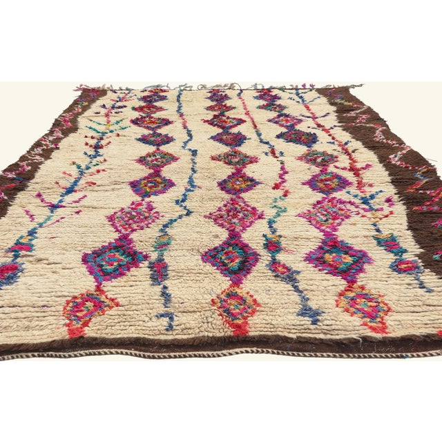 Tribal Vintage Azilal Moroccan Rug, 04'11 X 08'08 For Sale - Image 3 of 10